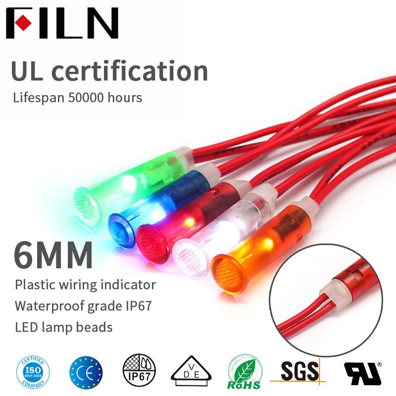 6MM 12V LED Anneau de Chauffe-Eau Voyant