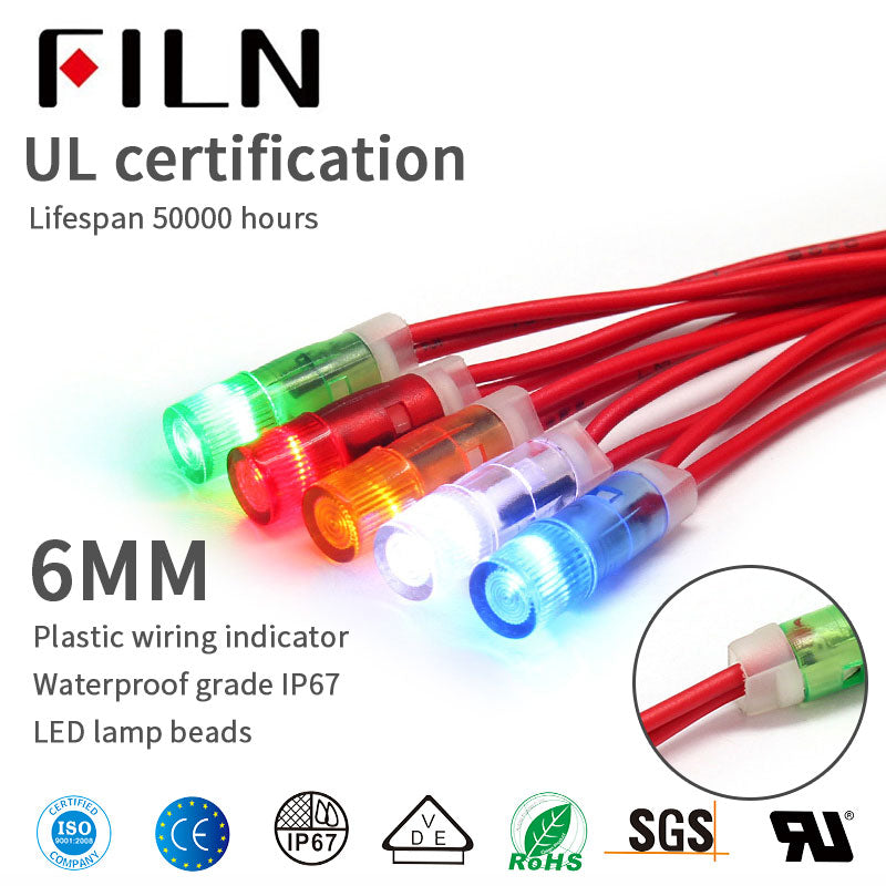 Mini luces indicadoras LED de transformador de alta presión de 6MM 750V