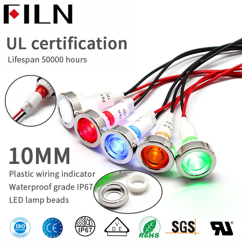 Voyants lumineux du panneau LED bleu 10 V de 12 mm