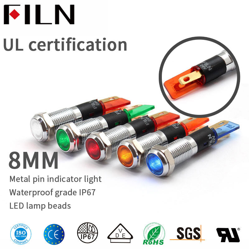 FILN 8mm 6V blue LED pilot Light Indicator Lights