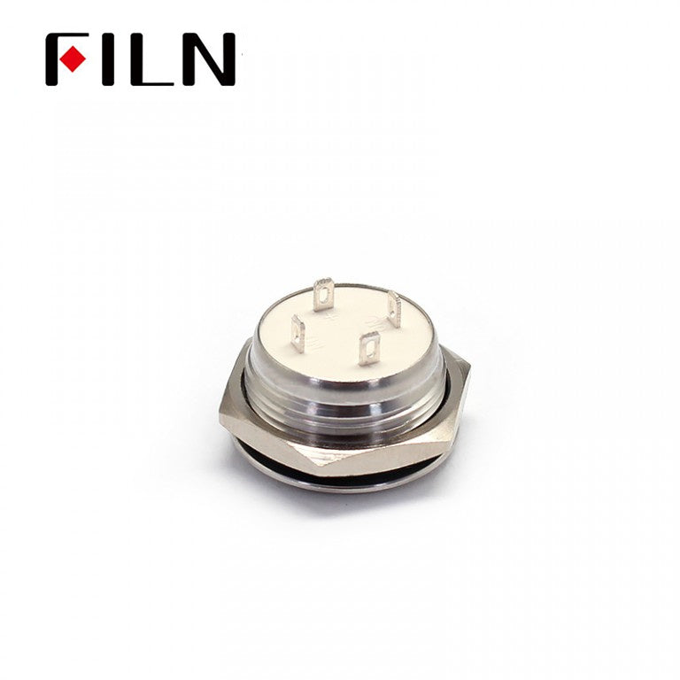 19MM Round 4pin Momentary LED Red Push Button Switch Bottom