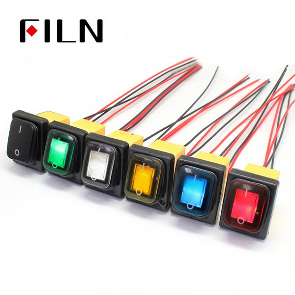 FILN 20A 220V Impermeable IP68 Interruptor basculante marino con cable El mejor precio