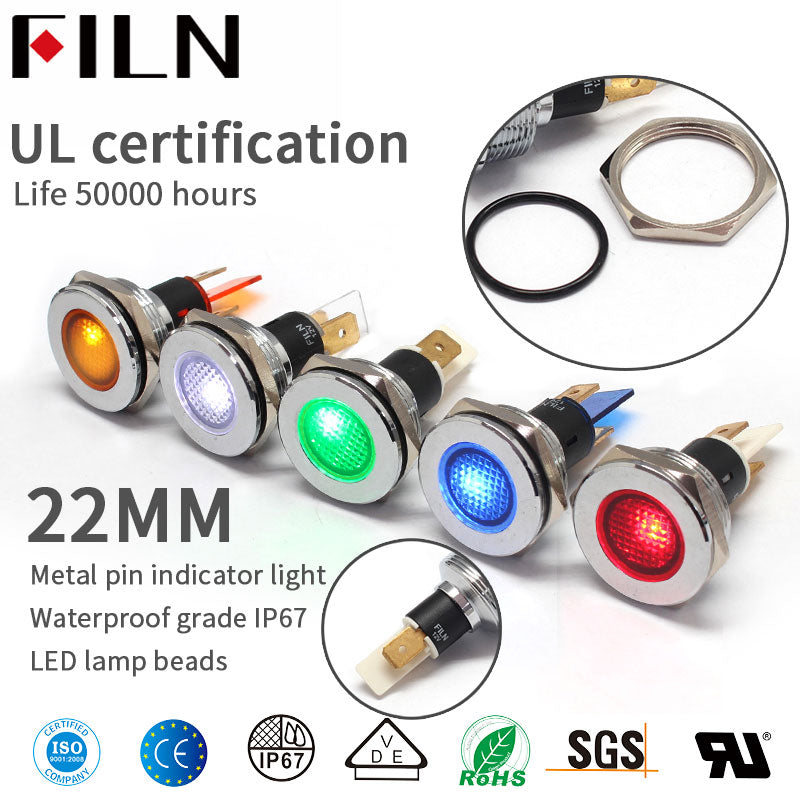 22mm IP68 Metal Navigation Indicator Light