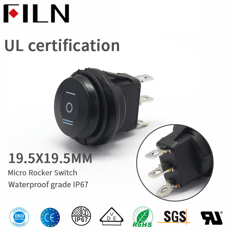 Micro interrupteur à bascule 3PIN momentané 6V 20A rond électrique
