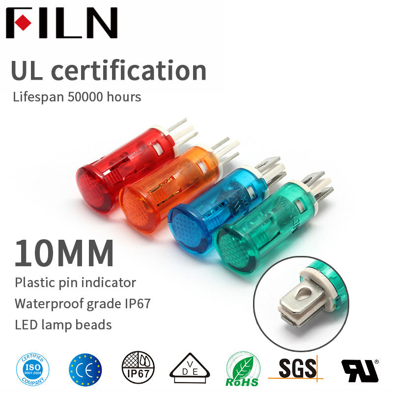 10mm 220v La luz indicadora de plástico del panel del aire acondicionado