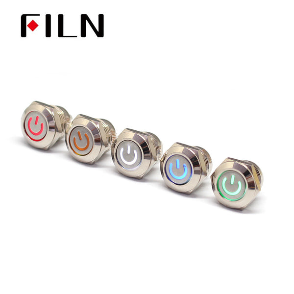 FILN IP67 étanche 12 MM 12V 220V Mini interrupteur à bouton-poussoir en métal ON OFF meilleur prix