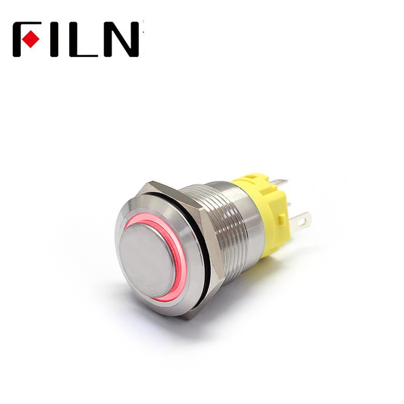 19MM RED Green Blue Three Color 12V Push Button Switch Pink