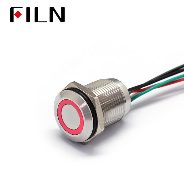 16MM 12V Red Green Double Color Metal Push Button Starter Switch