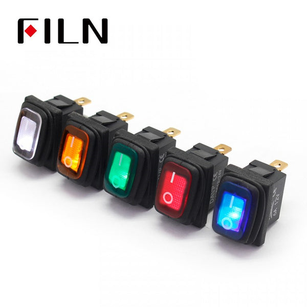 FLIN YELLOW 3 Pin Rocker Switch KCD1-102N IP67 Waterproof 250V Best Price