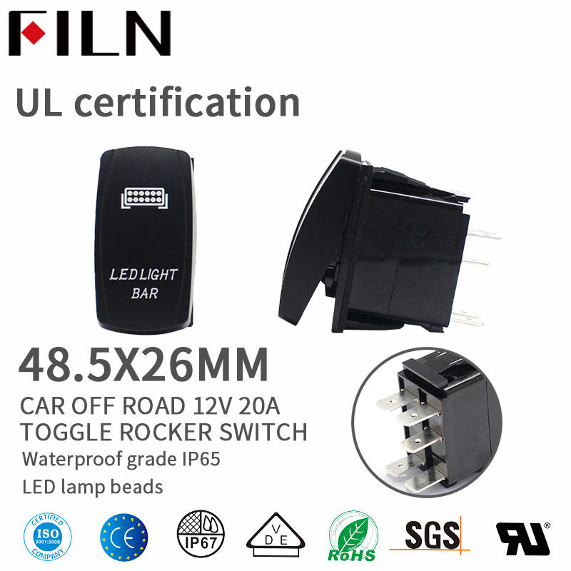 Coche todoterreno 12V 20A interruptor basculante azul rojo LED lámpara de interruptor basculante