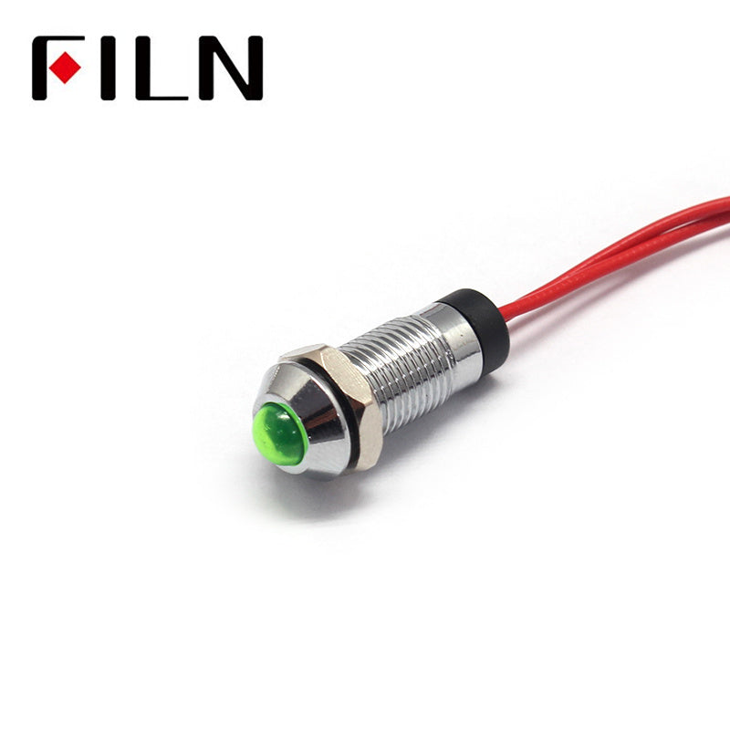8mm IP65 Red LED Metal Signal 12 Volt Indicator Light for Bike Price