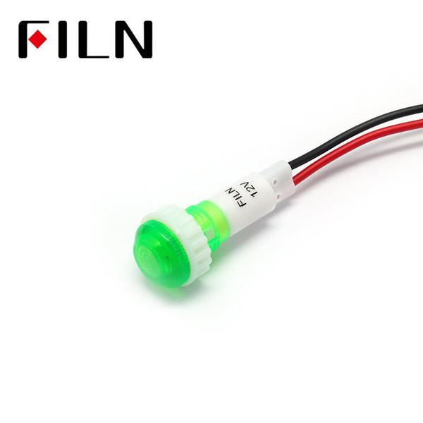 10mm Personnalisation 12v voyant lumineux à incandescence Vert