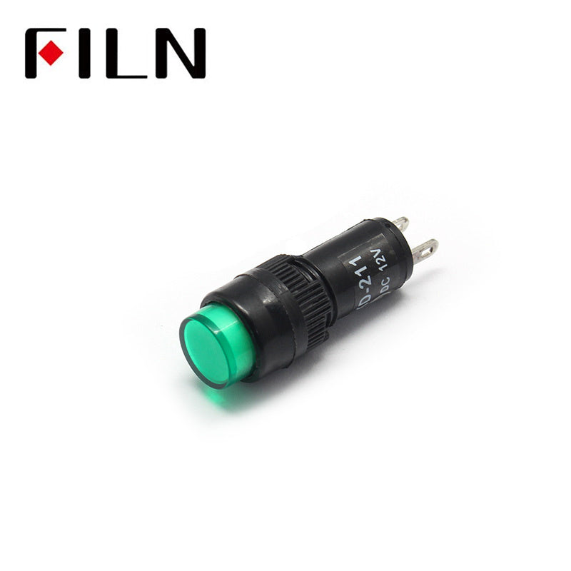 8mm 5/16″ Red 120V Neon Indicator Light Green