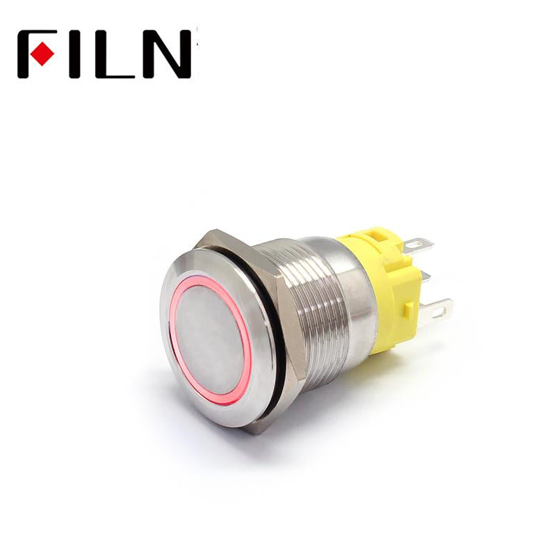 19MM 110V UL IP67 Stainless steel PUSH BUTTON SWITCH Pink