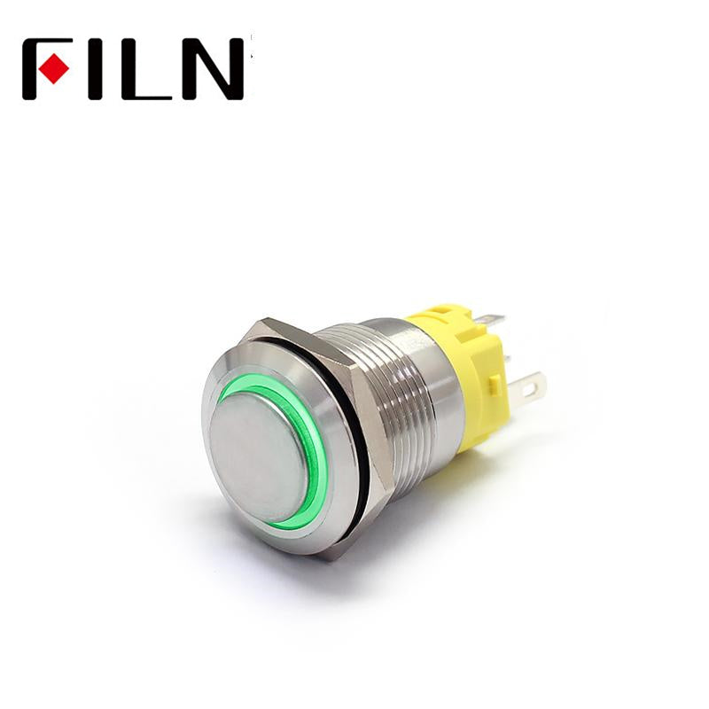 19MM RED Green Blue Three Color 12V Push Button Switch Green