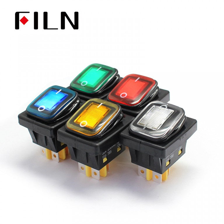 KCD4 30A UL iluminado 4 pines IP68 interruptor basculante iluminado de alta calidad