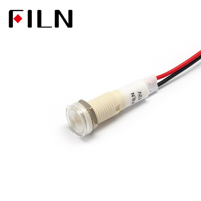 10mm 36v led plastic indicator light with wire White