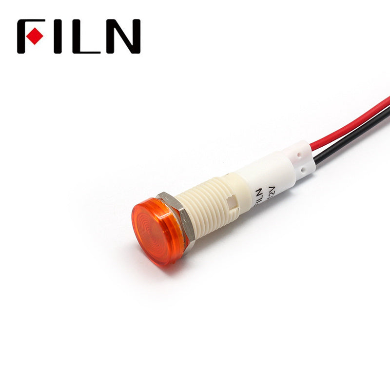 10mm 36v led plastic indicator light with wire Orange