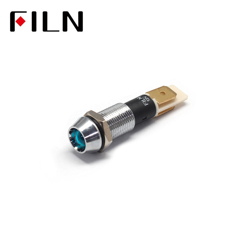 10mm 3V LED Metal IP67 Signal Red Indicator Light Blue