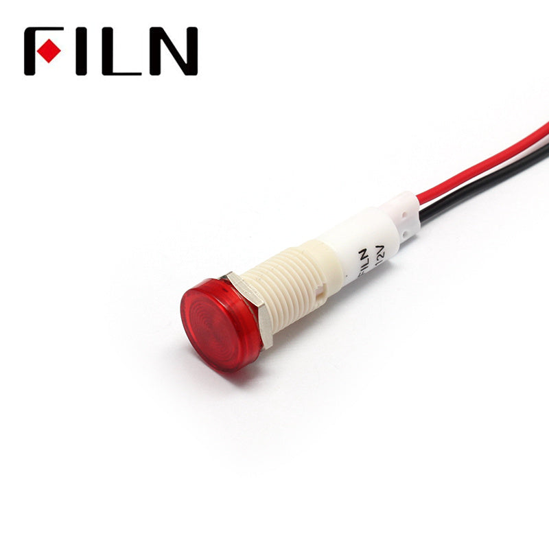 10mm 36v led plastic indicator light with wire Red
