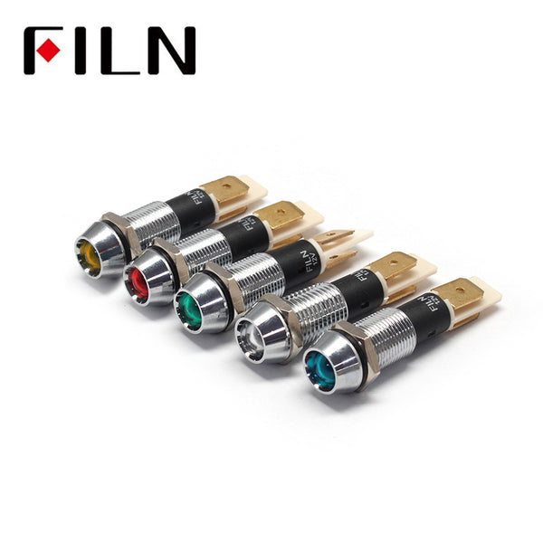 10mm 3V LED Metal IP67 Signal Red Indicator Light Colour