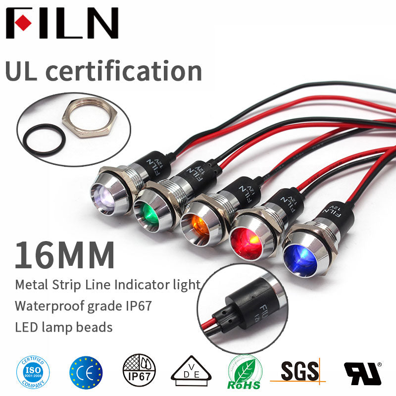 16MM ip67 led generator metal pilot indicator light