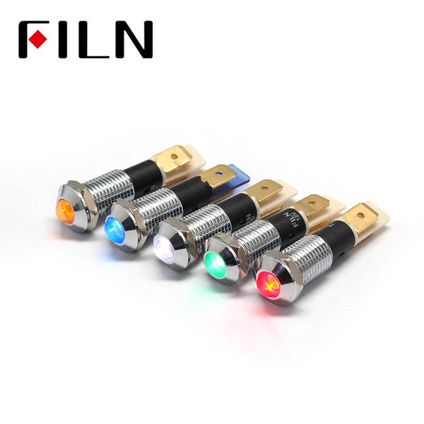 10mm 24V ip67 Convex head filn metal pilot indicator light Colour