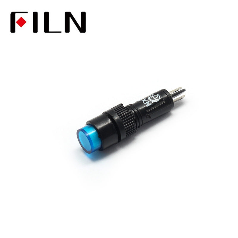 8mm 5/16″ Red 120V Neon Indicator Light Blue