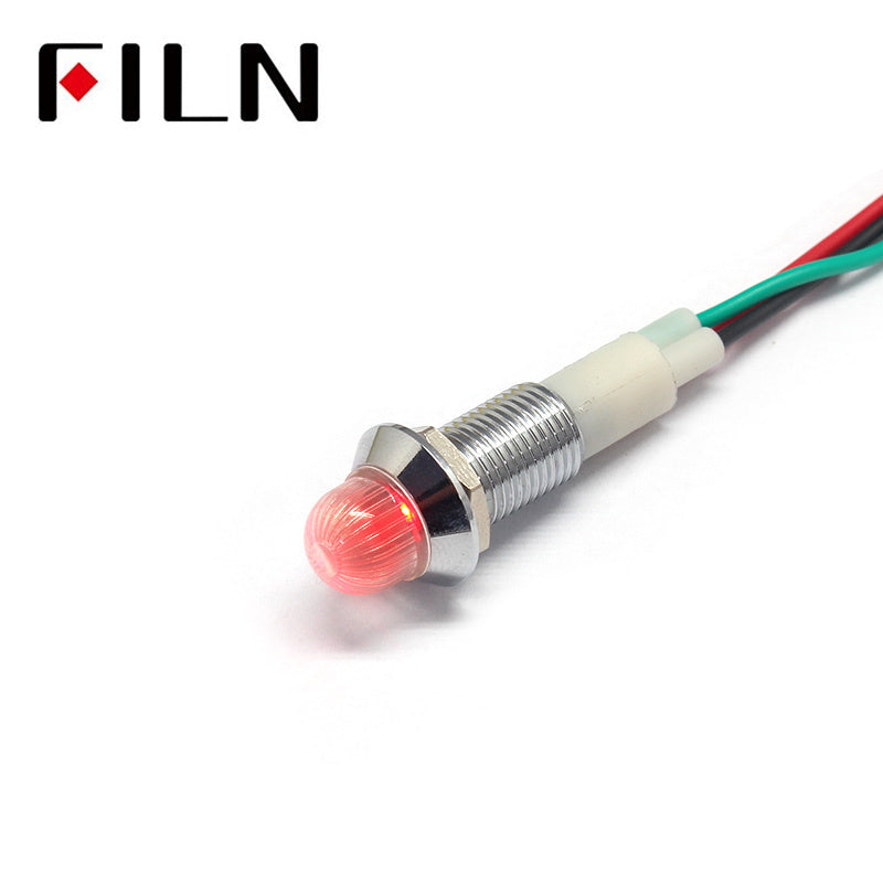 10mm 220V Red-Green Double color LED Metal Indicator Light Red