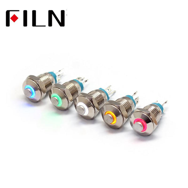 8mm Mini 3v Rouge Normalement Ouvert Momentané Métal Bouton Poussoir Qualité