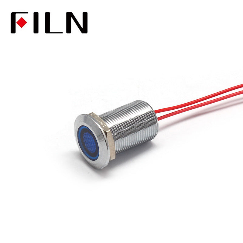 12MM Metal 240V LED Indicator Light With Wire Blue