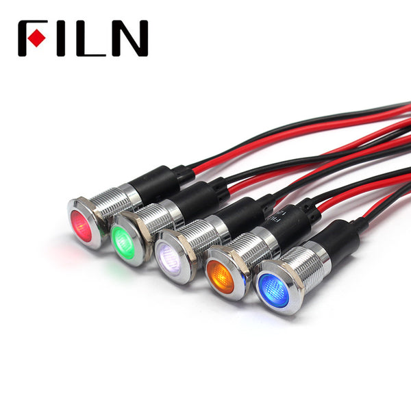 Color de la luz indicadora LED roja de metal de 12 mm y 12 V