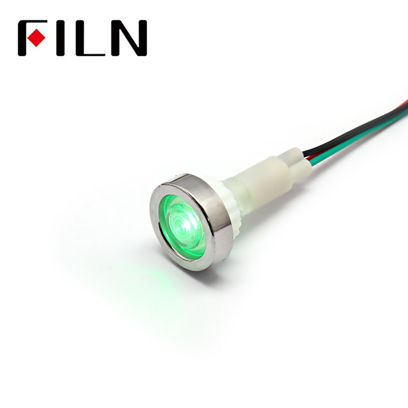Double Color Electroplating Ring LED Plastic Indicator Light Green