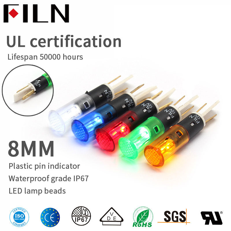 8MM 110V BULE LED Grill friteuse UL voyant en plastique