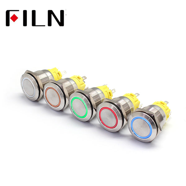 19MM 110V UL IP67 Stainless steel PUSH BUTTON SWITCH Colour