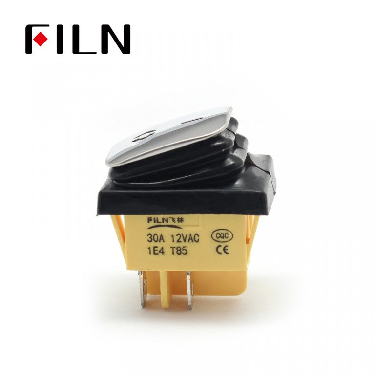 FILN Amber Stainless Waterproof IP68 12V Lighted Rocker Switch - FILN ...