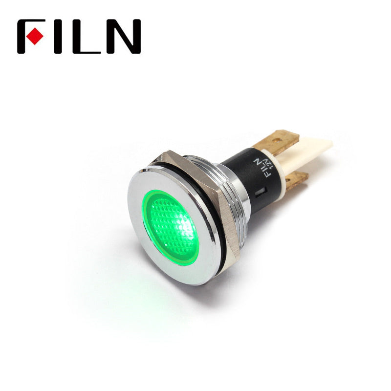 22mm IP68 Metal Navigation Indicator Light Green