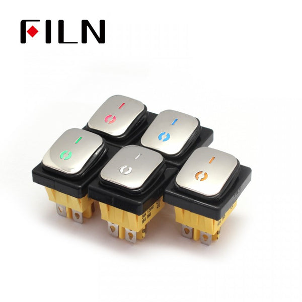 FILN ámbar inoxidable impermeable IP68 12V interruptor basculante iluminado mejor precio