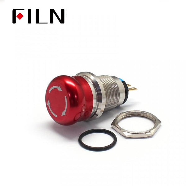 19MM 3 Pins Waterproof Metal Push Button Stop Switch Details