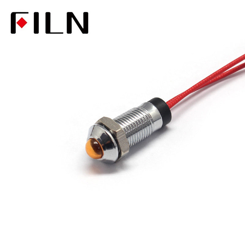 8mm IP65 Red LED Metal Signal 12 Volt Indicator Light for Bike Best Price